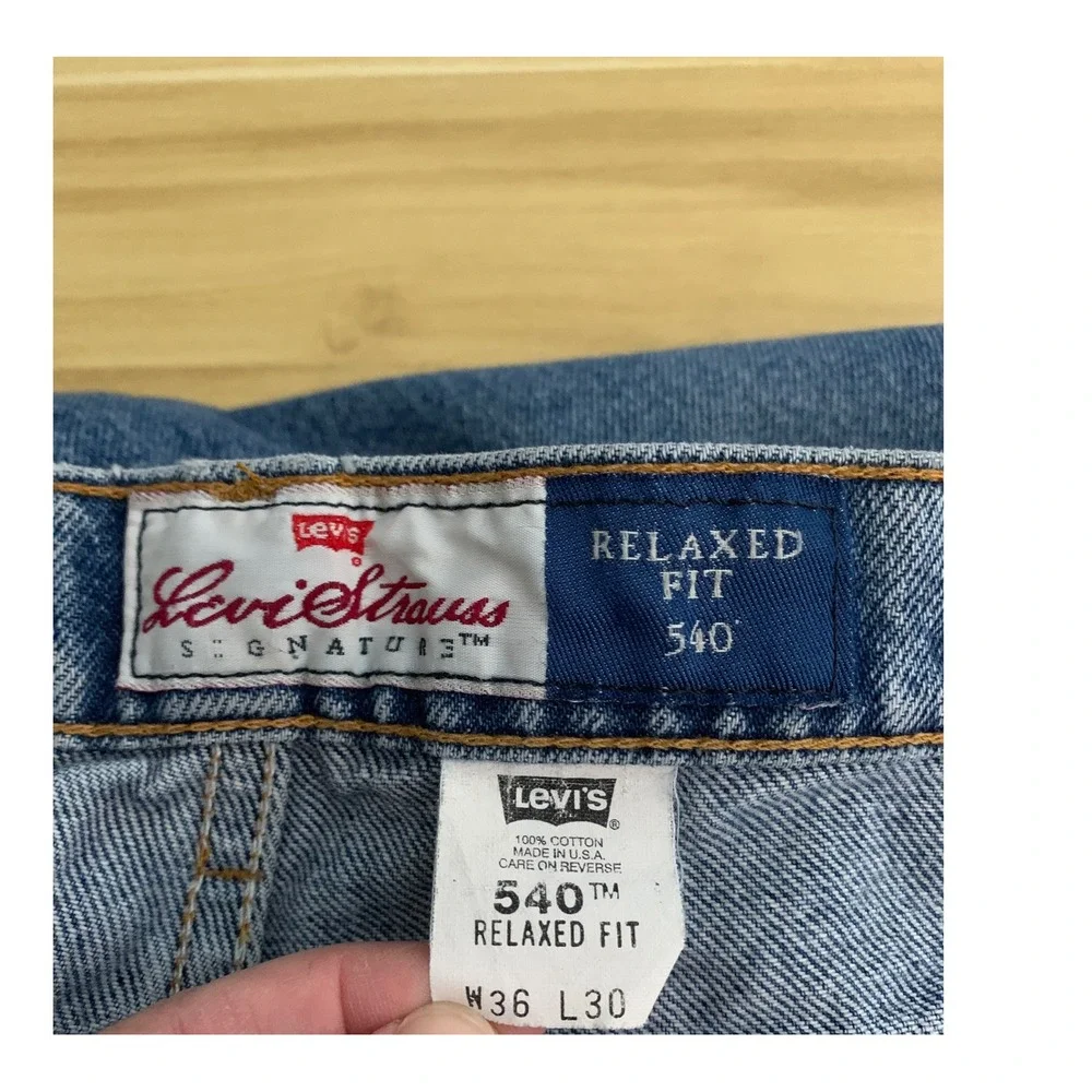 Vintage Levis 540 Jeans Mens 36x30 Blue 540 Relaxed Fit Fade Denim Made USA
